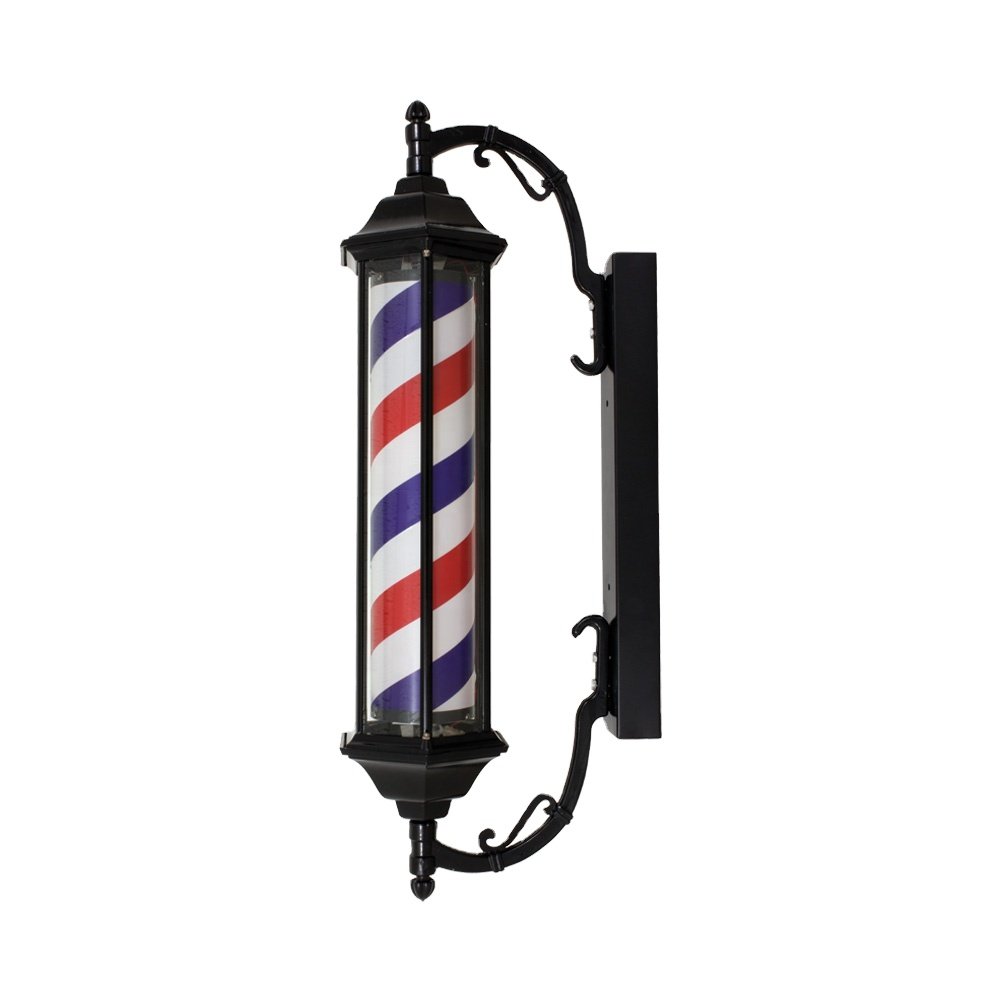 black barber pole beauty salon furniture barber pole light China manufacture direct sale