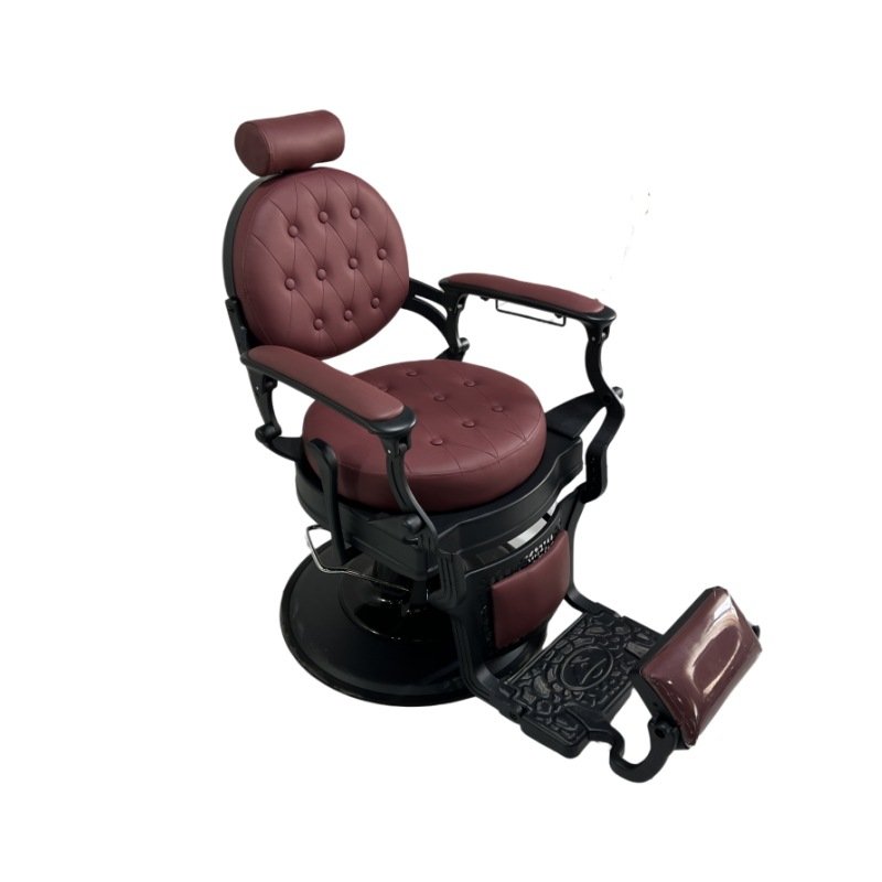 Professional Simple Beauty Salon Barber Shop Ergonomic Adjustable PU Leather Reclining Swivel Lifting Haircut Grooming Chair