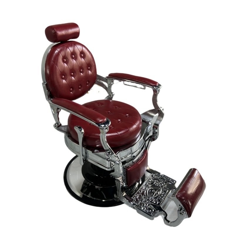 Professional Simple Beauty Salon Barber Shop Ergonomic Adjustable PU Leather Reclining Swivel Lifting Haircut Grooming Chair