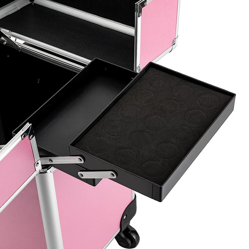 Nail Salon Barber Case For Make-up Artists, Hairdressers, Nail Technicians Aluminum Makeup Case With Wheels Barber Case
