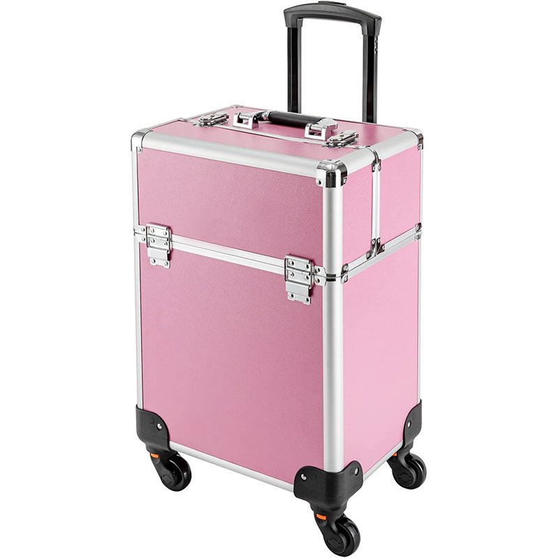 Nail Salon Barber Case For Make-up Artists, Hairdressers, Nail Technicians Aluminum Makeup Case With Wheels Barber Case