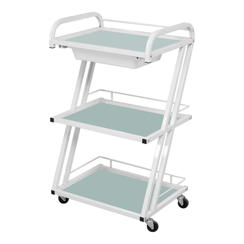 Modern glass Salon Trolleys Creative Salon Furniture Hospital Mobile Storage Trolley Beauty Salon Medical Tool Trolley
