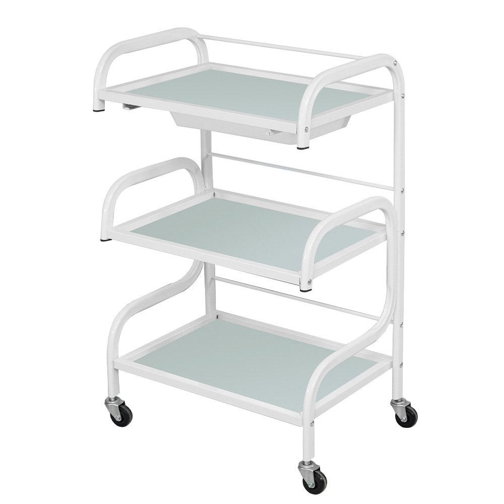 Modern glass Salon Trolleys Creative Salon Furniture Hospital Mobile Storage Trolley Beauty Salon Medical Tool Trolley
