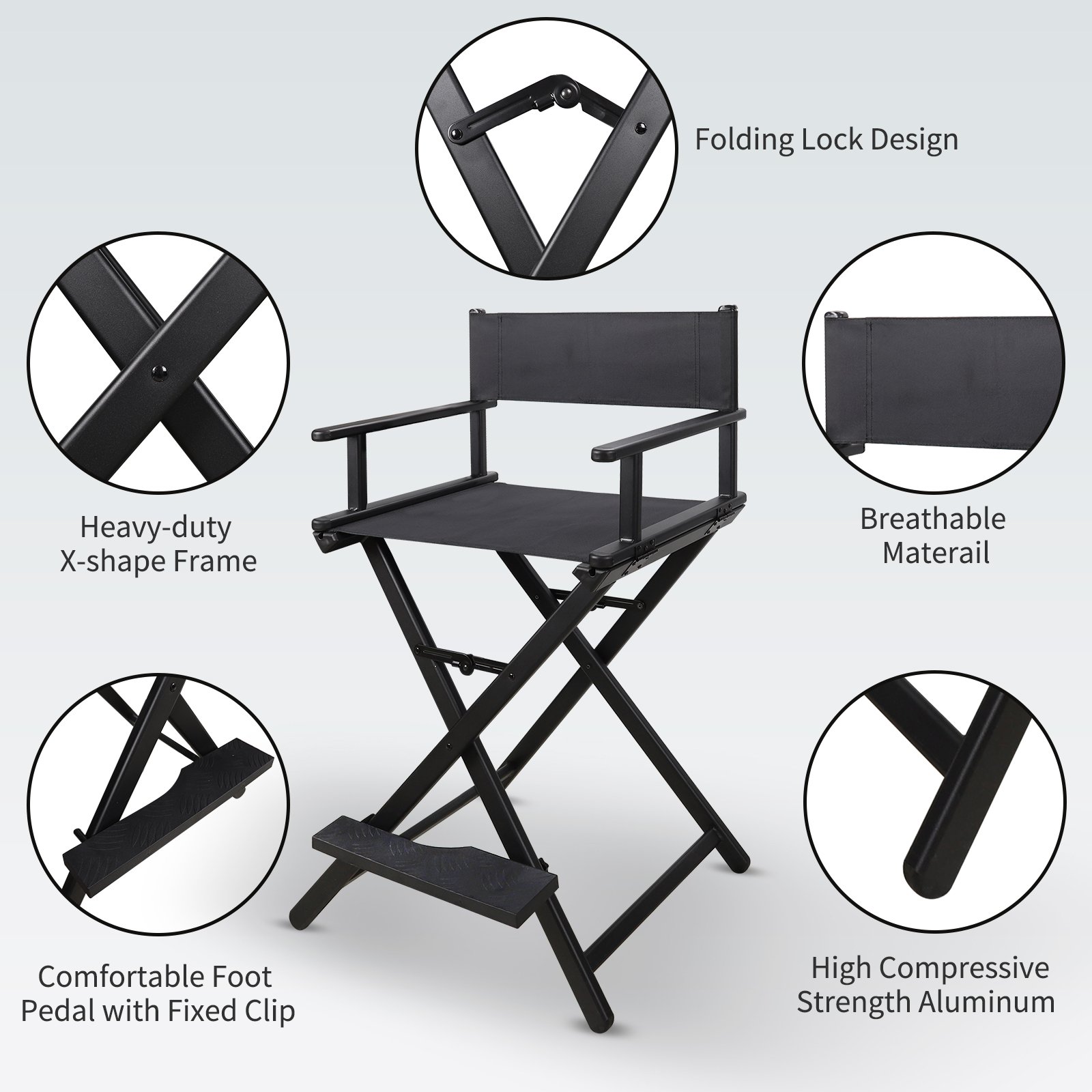 Relavel Folding Makeup Chair With Backpack for Makeup Artist Portable Makeup Artist Stool Chair Perfect for Salons
