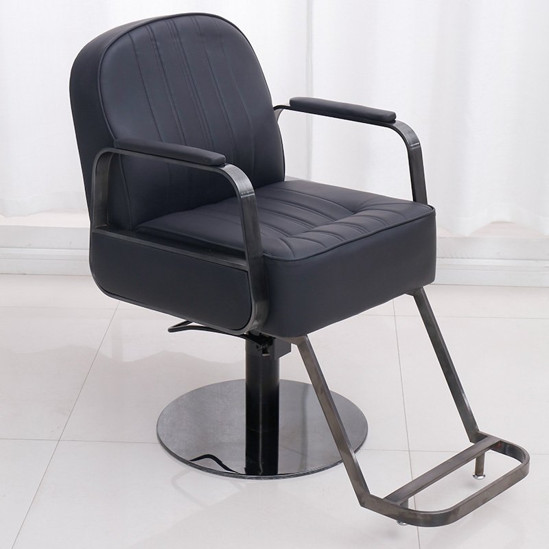 Cheap Beauty Nail Salon Spa Hair Styling Chair Barber Chair Metal Stainless Steel Comfortable Hair Salon Furniture Black