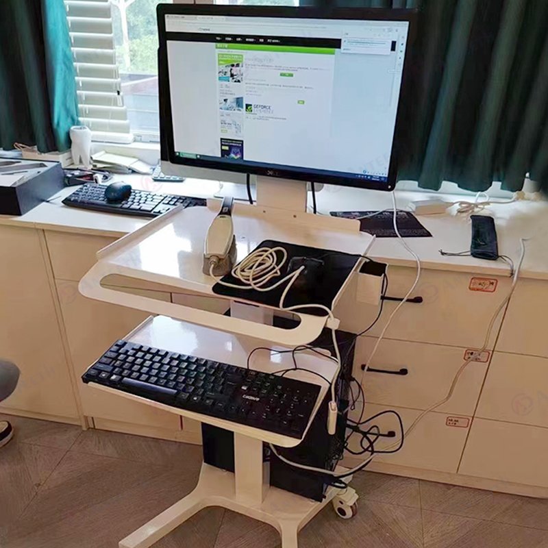Mobile Dental Hospital Oral Scanner Tool Cart Install Monitor With Bracket Tray Beauty Salon Lab Implant Trolley Cart