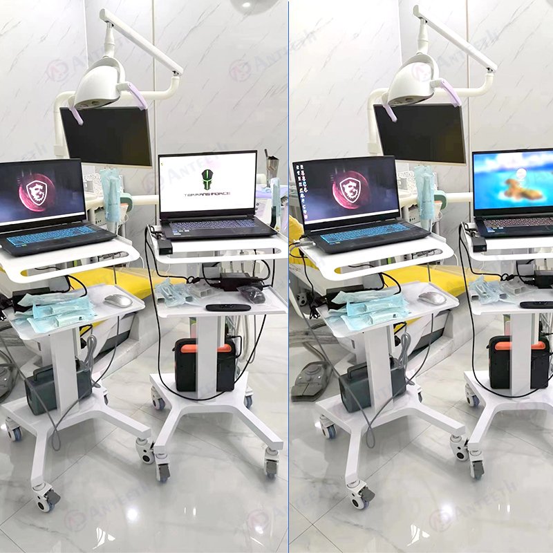 Mobile Dental Hospital Oral Scanner Tool Cart Install Monitor With Bracket Tray Beauty Salon Lab Implant Trolley Cart