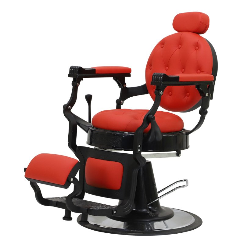 Classic hydraulic pump barbershop chair heavy men barber chairs red reclinable hair salon beauty hairdressing chair