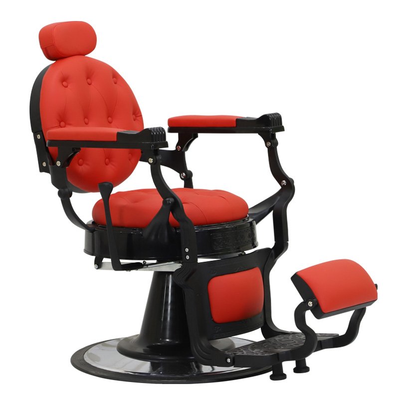 Classic hydraulic pump barbershop chair heavy men barber chairs red reclinable hair salon beauty hairdressing chair
