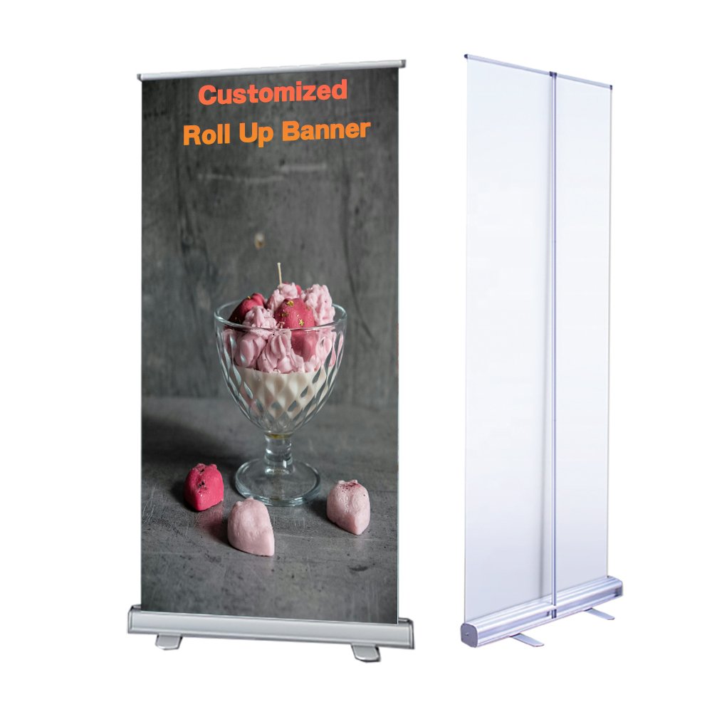 Wholesale Desserts Advertising Display Roll Up Banner Support Portable Retractable Roll Up Support Display for Promotion