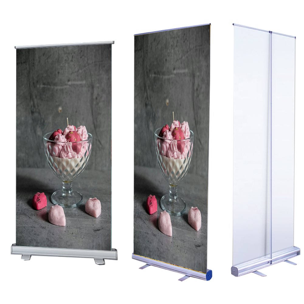 Wholesale Desserts Advertising Display Roll Up Banner Support Portable Retractable Roll Up Support Display for Promotion