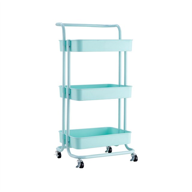 3 layers kitchen fruit and vegetable shelves wholesale detachable rotating basket cart buckle style living room storage rack