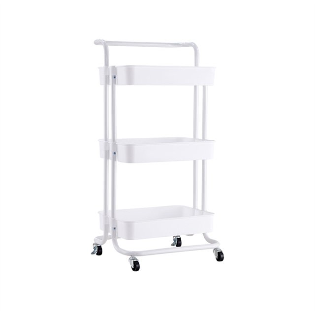 3 layers kitchen fruit and vegetable shelves wholesale detachable rotating basket cart buckle style living room storage rack