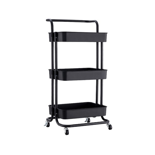 3 layers kitchen fruit and vegetable shelves wholesale detachable rotating basket cart buckle style living room storage rack