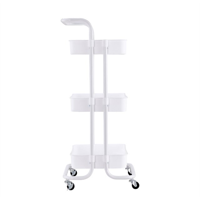 3 layers kitchen fruit and vegetable shelves wholesale detachable rotating basket cart buckle style living room storage rack
