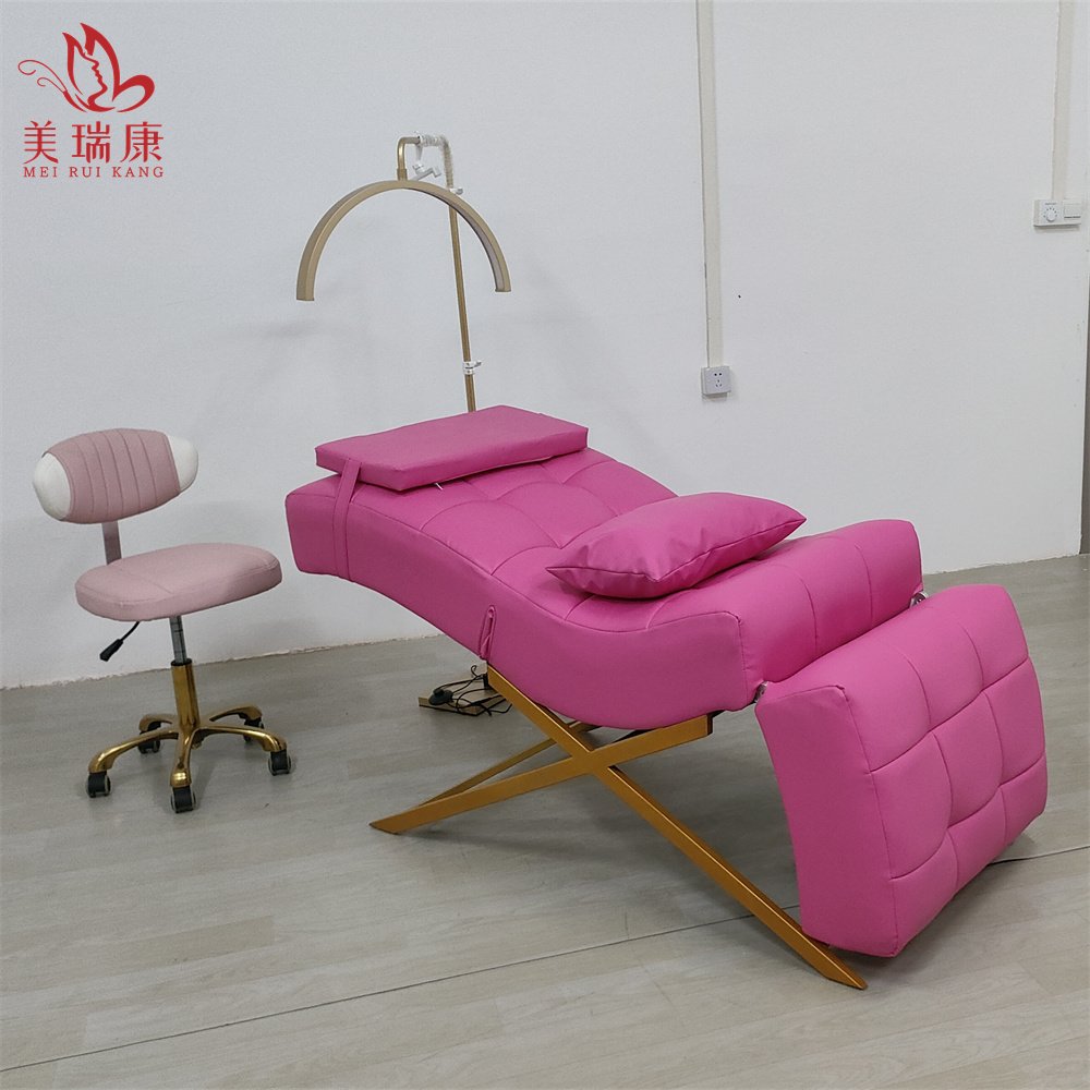 High quality eyelash foam spa beauty bed curved topper beauty salon massage tables lash mattress bed wave lash bed