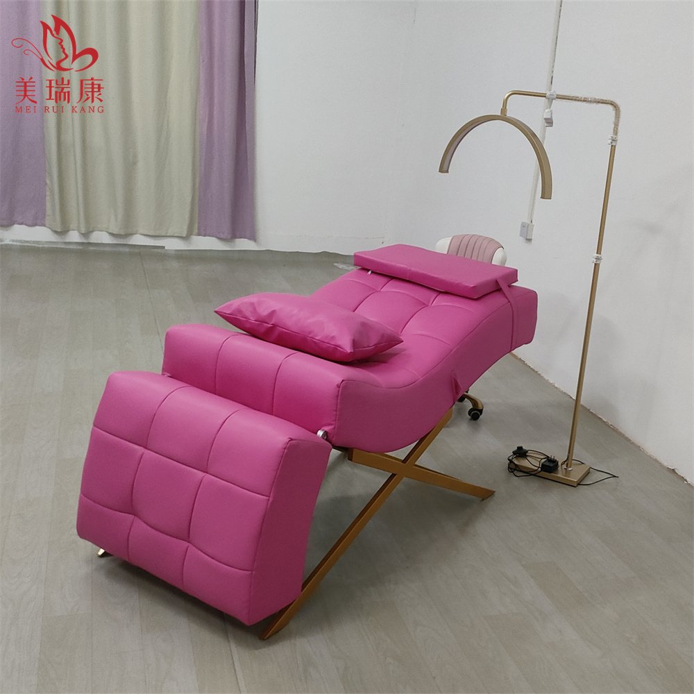 High quality eyelash foam spa beauty bed curved topper beauty salon massage tables lash mattress bed wave lash bed