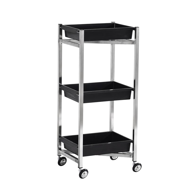 New stainless steel hair cart, overall three-layer cart, tool cart, hair dyeing cart