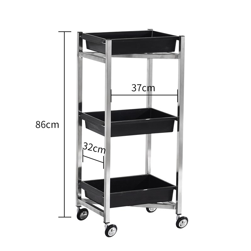 New stainless steel hair cart, overall three-layer cart, tool cart, hair dyeing cart