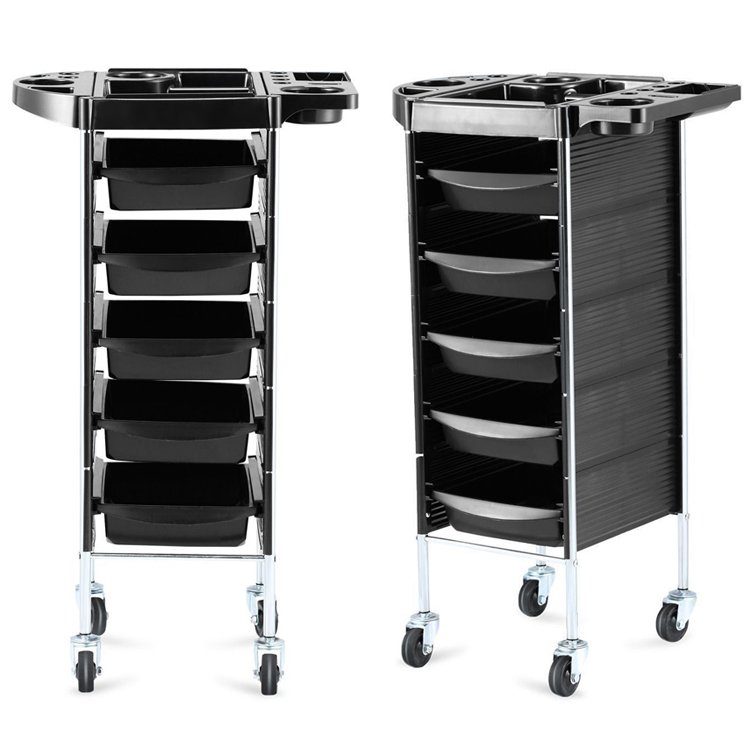 Rolling Manicure Salon Beauty Hair Cart Large Capacity Mobile SPA Tattoo Hairdresser Barber Tools Storage Stand Holder Trolley