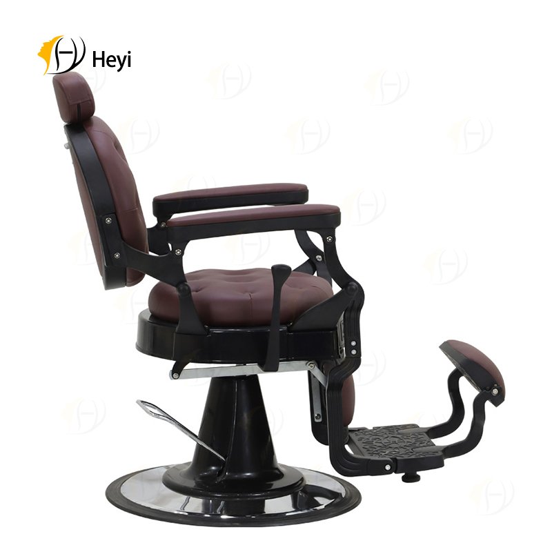 vintage round backrest can be placed upside down for shaving stainless steel high-quality wood barber chair for beauty