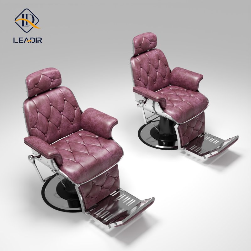 Salon Furniture Antique Style Red Silver Barber Shop Hair Styling Chair Salon Barber Chair For Sale