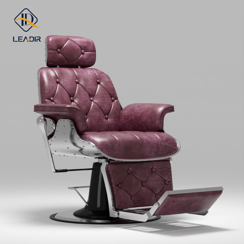 Salon Furniture Antique Style Red Silver Barber Shop Hair Styling Chair Salon Barber Chair For Sale