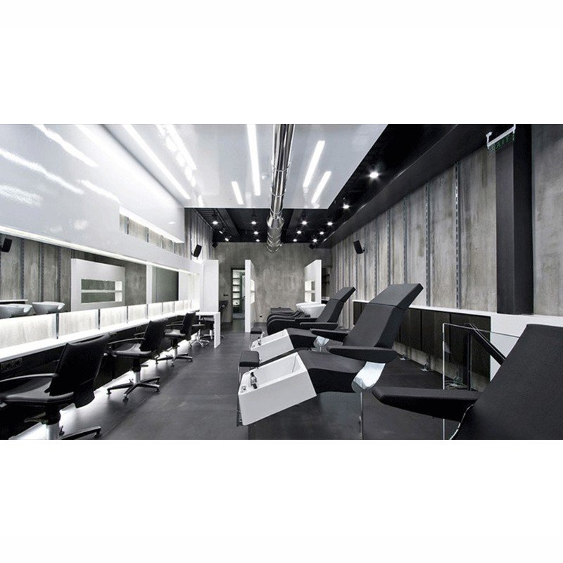 Modern Hair Beauty Salon Interior Design Hair Salon Equipment Barber Chair Leather Seat Furniture With Hair Washing Chair