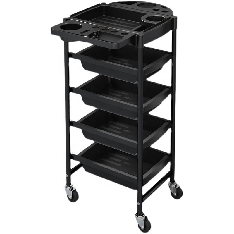 Stylish cheap professional beauty salon storage drawer trolley plastic trolley