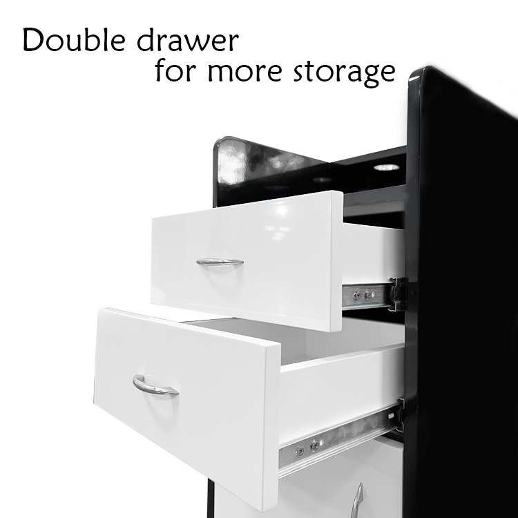 Rolling Beauty Salon Trolley Storage Cart Storage Cabinet Hairdressing Tool Station 3 Drawer Storage Chest