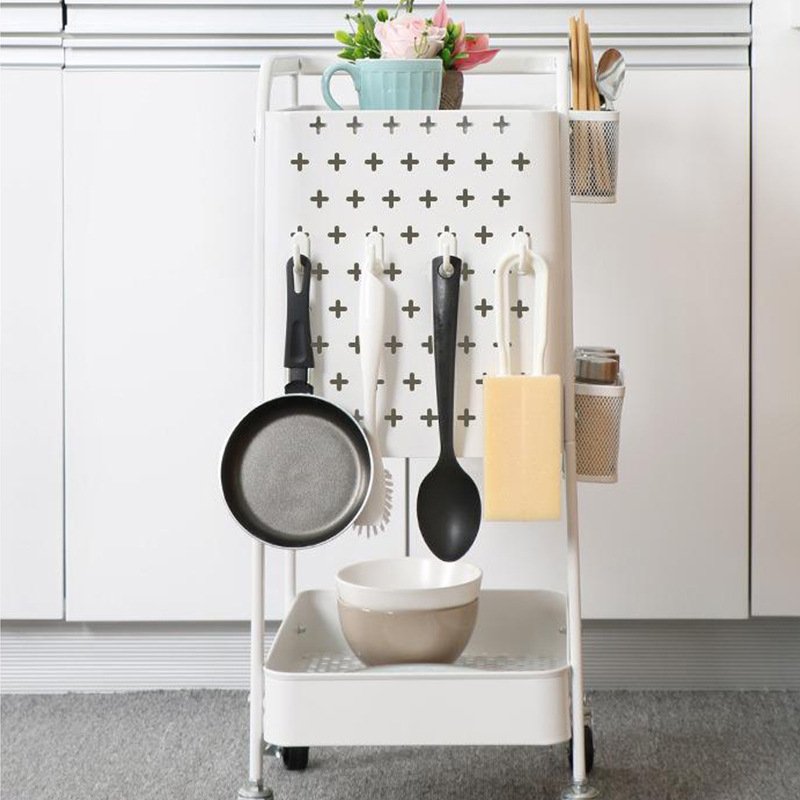 Hot sale 3 Tiers kitchen metal Rolling utility Cart Mobile Small Rolling Cart Storage Trolley 3 Drawers storage cart