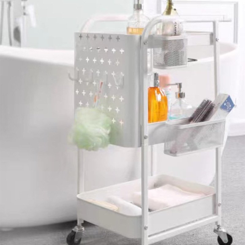 Hot sale 3 Tiers kitchen metal Rolling utility Cart Mobile Small Rolling Cart Storage Trolley 3 Drawers storage cart