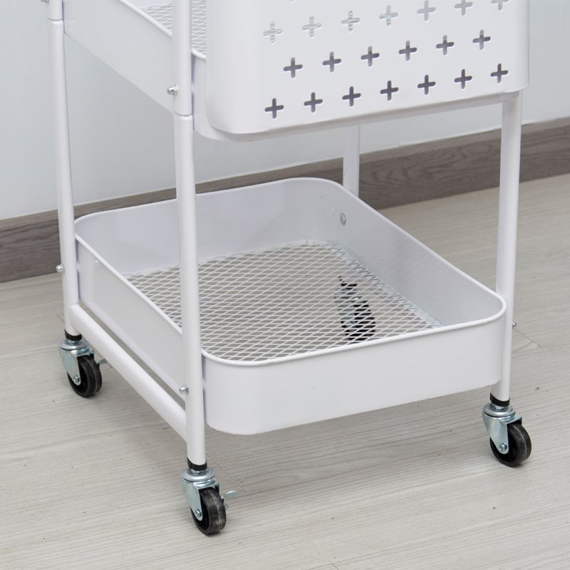 Hot sale 3 Tiers kitchen metal Rolling utility Cart Mobile Small Rolling Cart Storage Trolley 3 Drawers storage cart