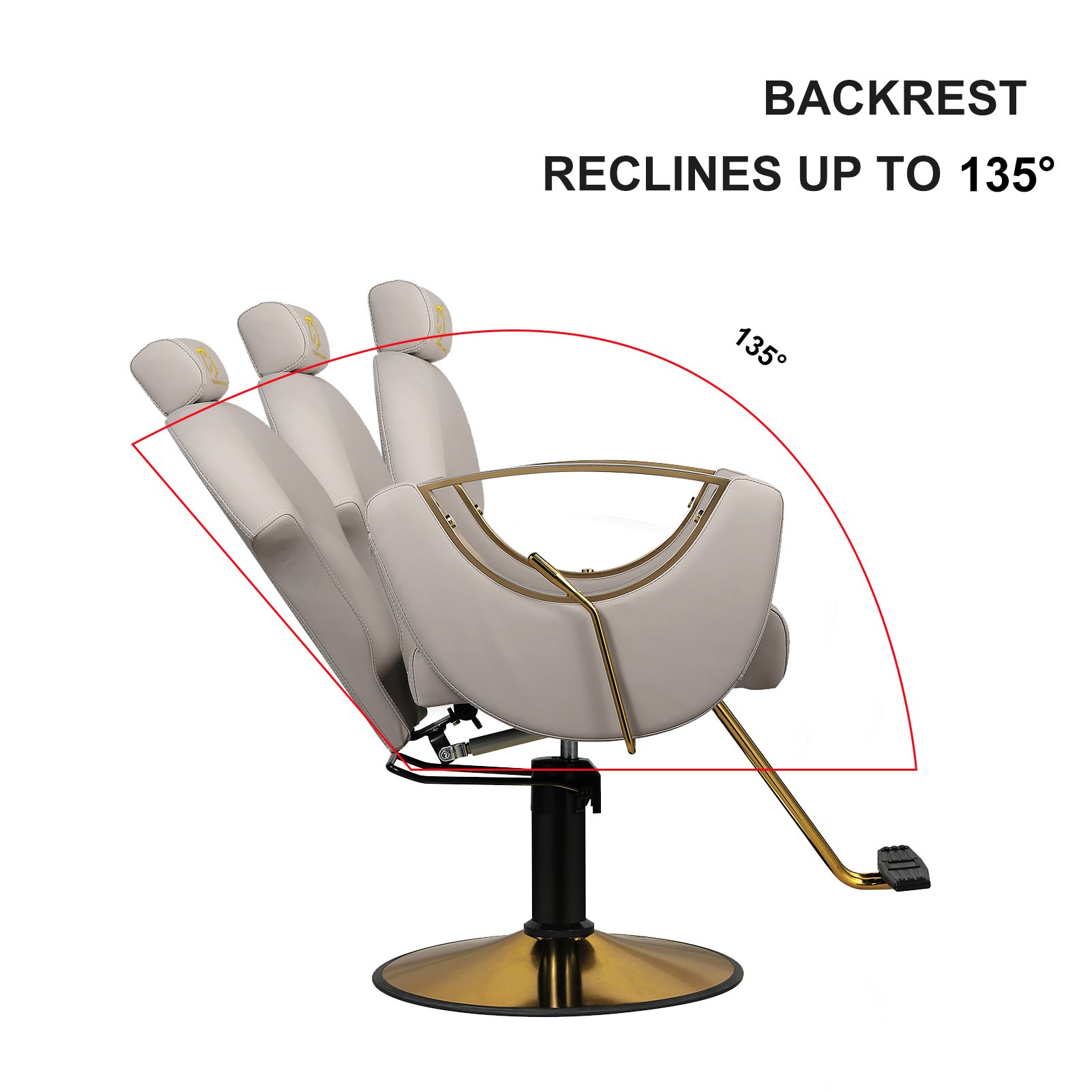 Executive Men's Barber Chair with Headrest and Lumbar Support