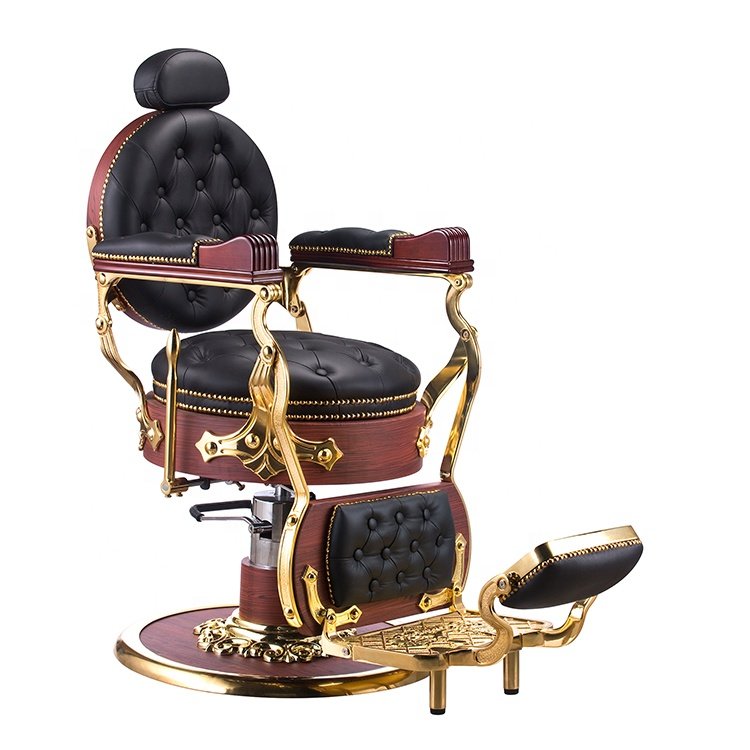 Hairdressing Styling Chair Black And Gold Salon Barber Chair For Sale Barbershop Chair