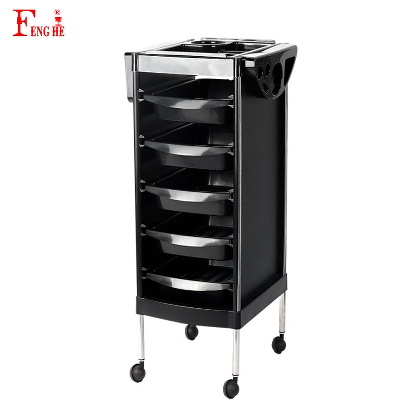 Professionnel Plastic Beauty Hair salon trolley With Doesn't Suck Hair Wheel