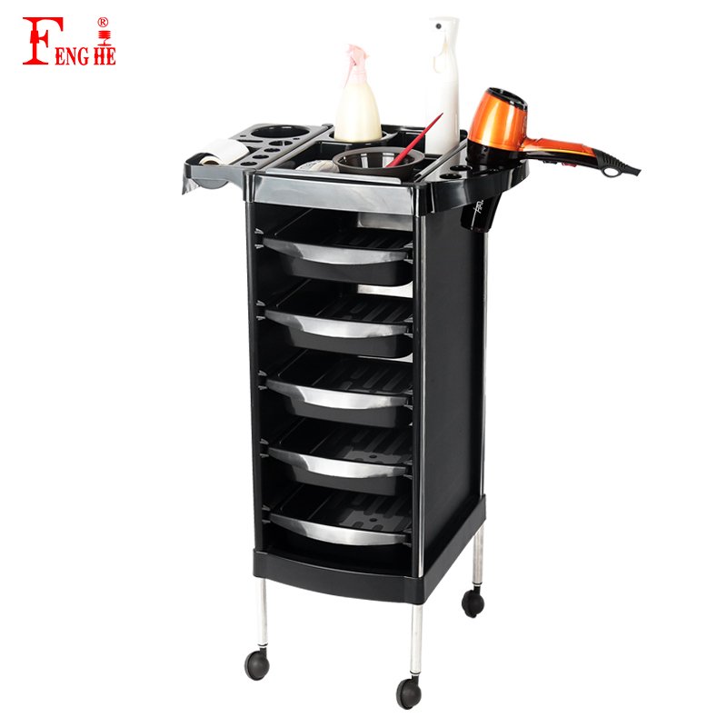 Professionnel Plastic Beauty Hair salon trolley With Doesn't Suck Hair Wheel