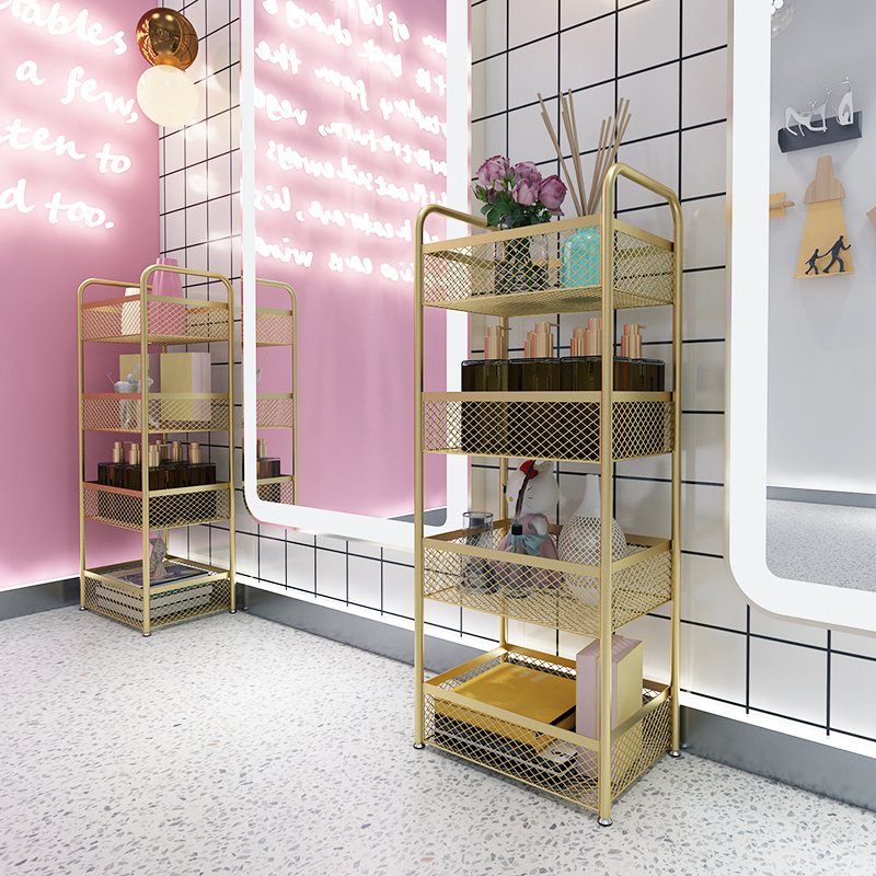 Hot Sale New Simple Make Up Beauty Metal Gold Manicure Pedicure Rolling Hand Cart Salon Drawer Beauty Trolley