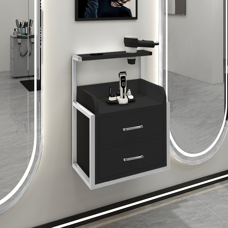 Beauty SPA Hair Salon Gold Drawers Salon Wall Mounted Cabinet