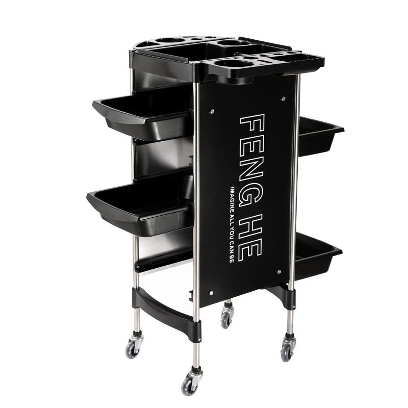 X11-2 hairdressing barber metal salon trolley rolling cart salon cart salon furniture trolleys with lock