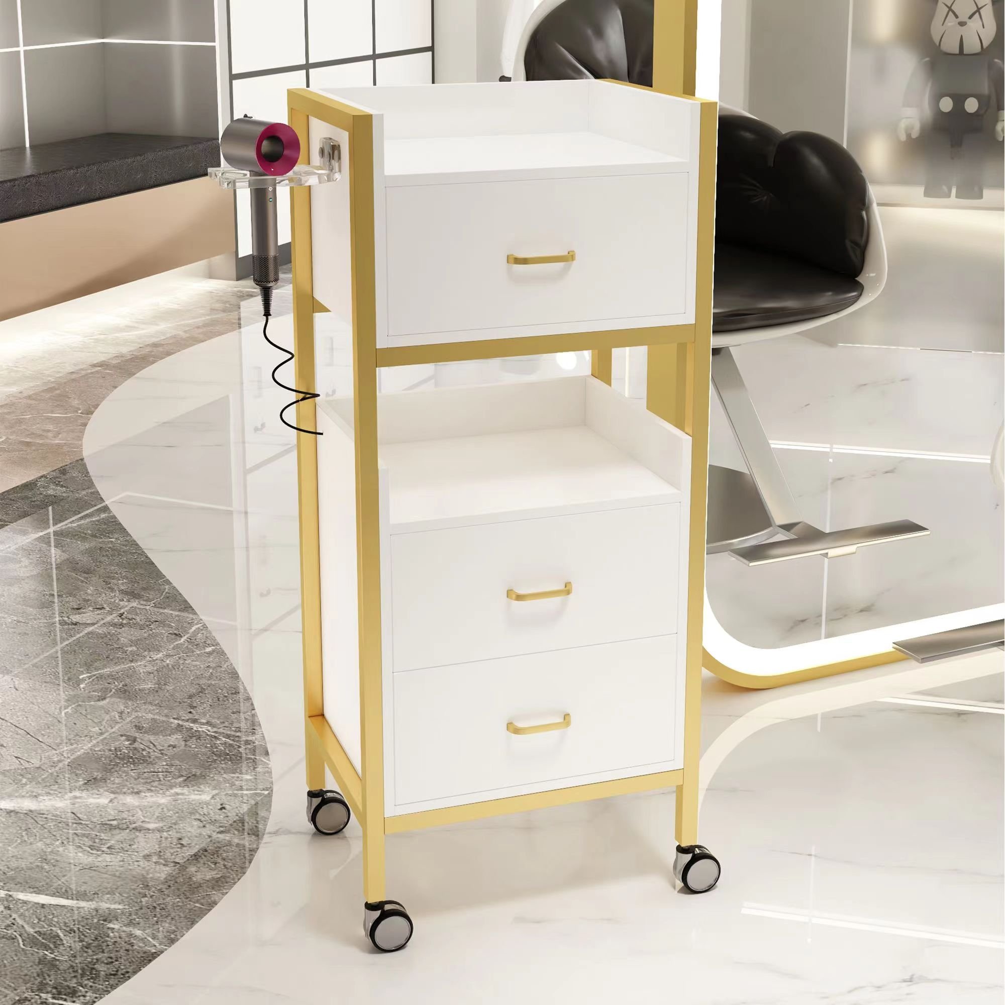 Factory Direct Barber Shop Cabinet Tool Table Hairdresser Special Shelf Hairdressing Floor Mirror Table Cabinet