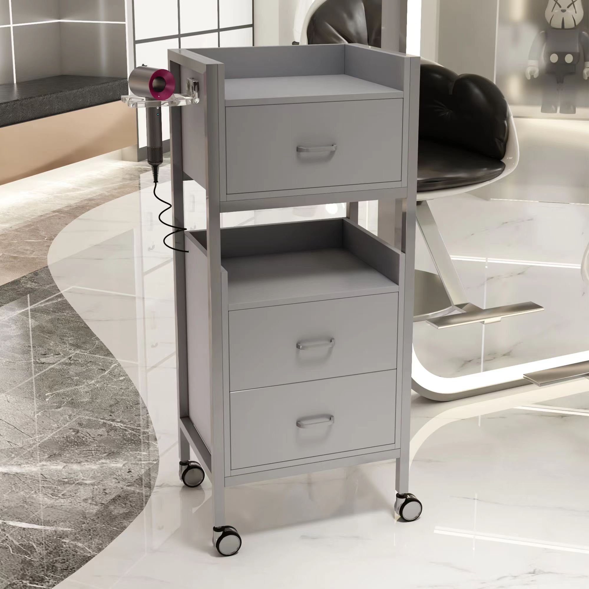 Factory Direct Barber Shop Cabinet Tool Table Hairdresser Special Shelf Hairdressing Floor Mirror Table Cabinet