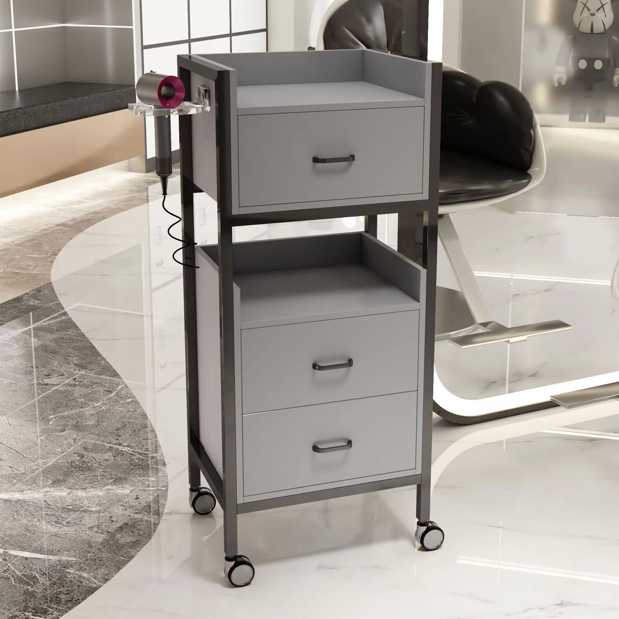 Factory Direct Barber Shop Cabinet Tool Table Hairdresser Special Shelf Hairdressing Floor Mirror Table Cabinet