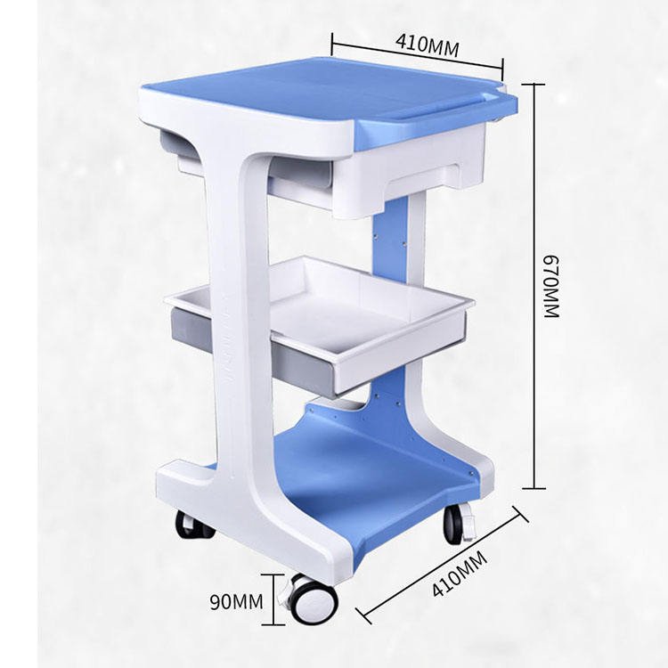 Customized Mobile Medical Beauty Trolley Beauty Equipment Trolley Medical Simple Metal Plastic Medical Trolley
