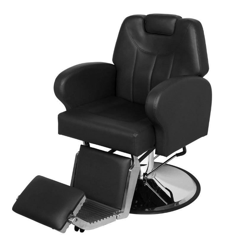 Customized Colors Salon Station Lifting Hairdressing Modern Styling Black Barber Shop Chairs With Headrest