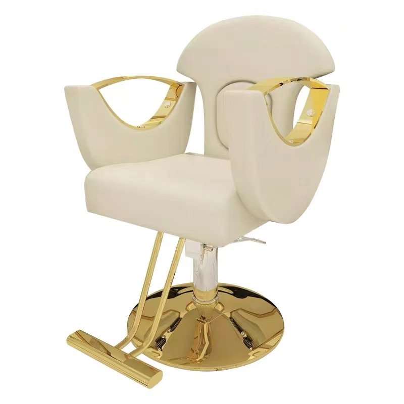 Barber Chair Set Hairdressing Barber Furniture Package Salon Chair Gold Luxury Metal Stainless Steel Beauty Salon
