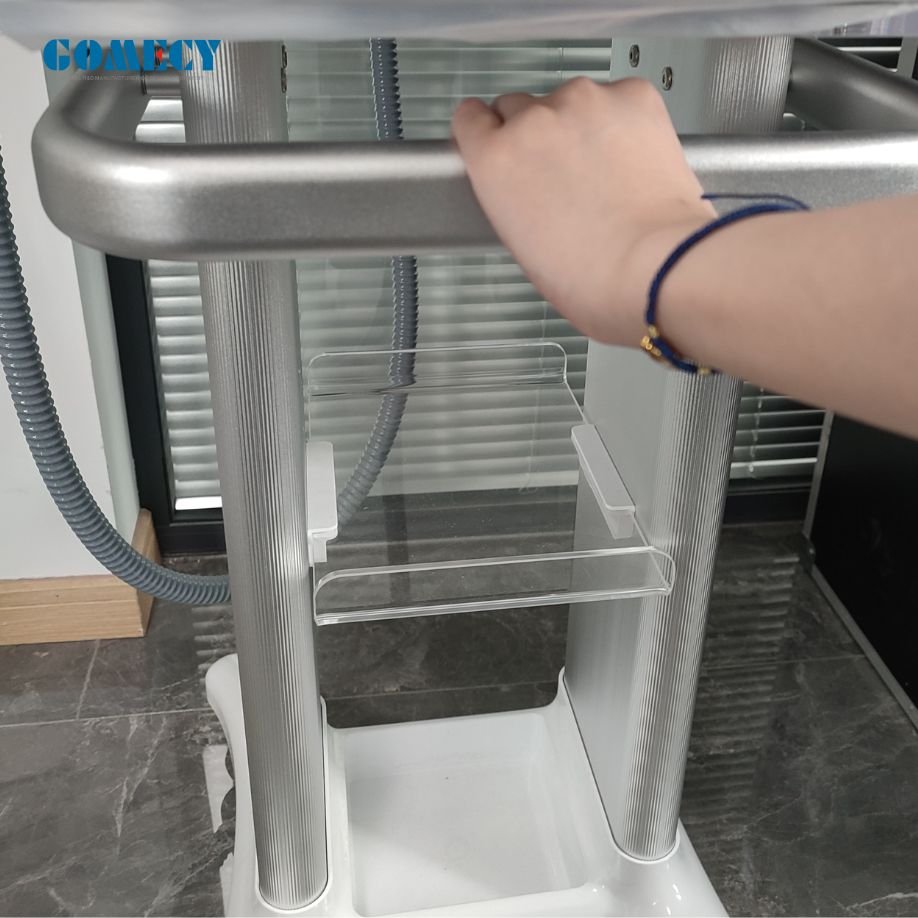 2024 New Product 4 Wheels Alum Alloy cart table face lifting beauty machine display use cart nail polisher trolley table