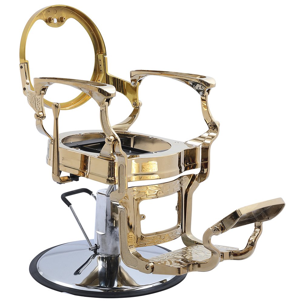 Yapin wholesale price luxury aluminum frame vintage gold hair salon furniture barber chair for men