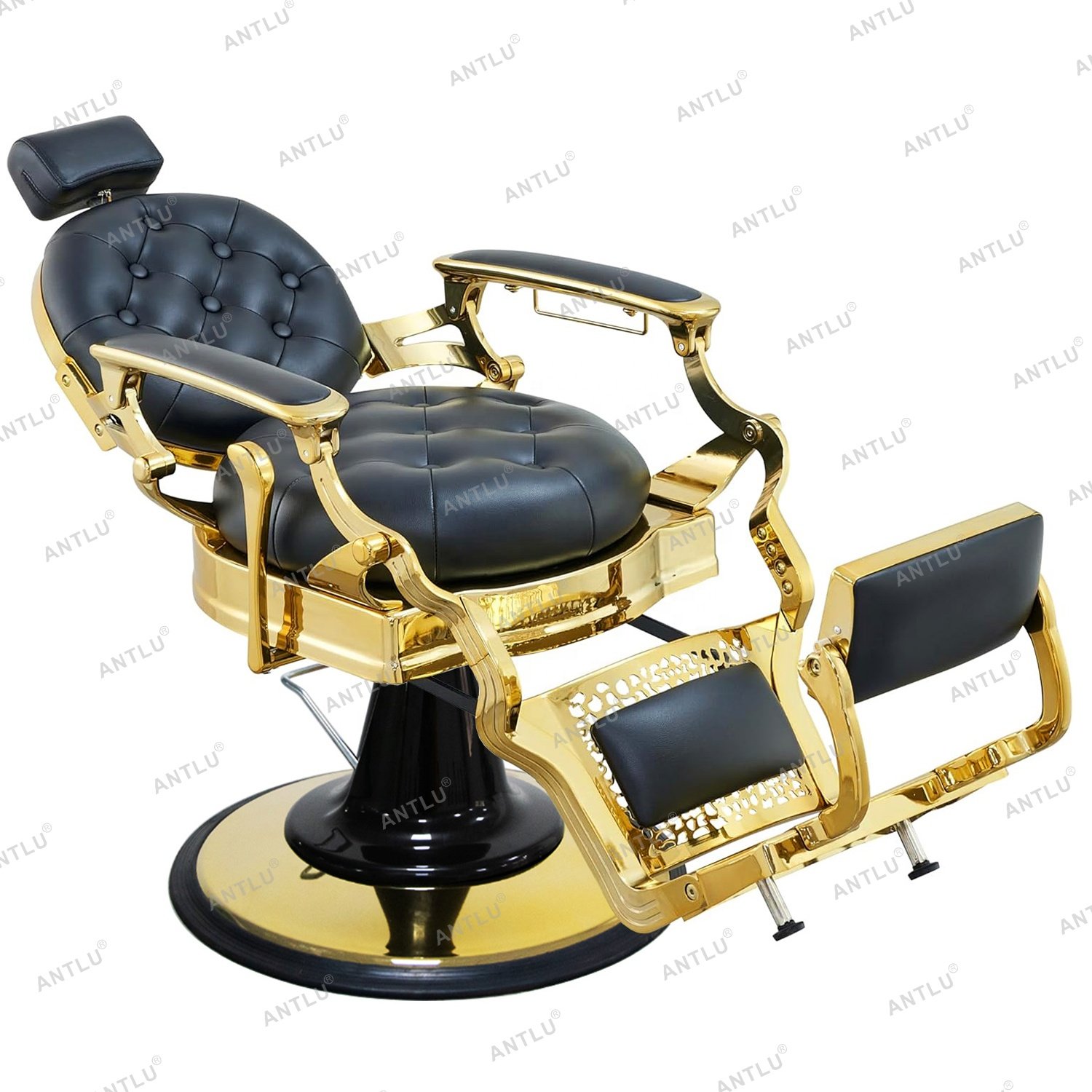 Luxury metal Barber Chair Retro Gold salon furniture haircutting barber chairs Men's vintage hairdressing salon chairs