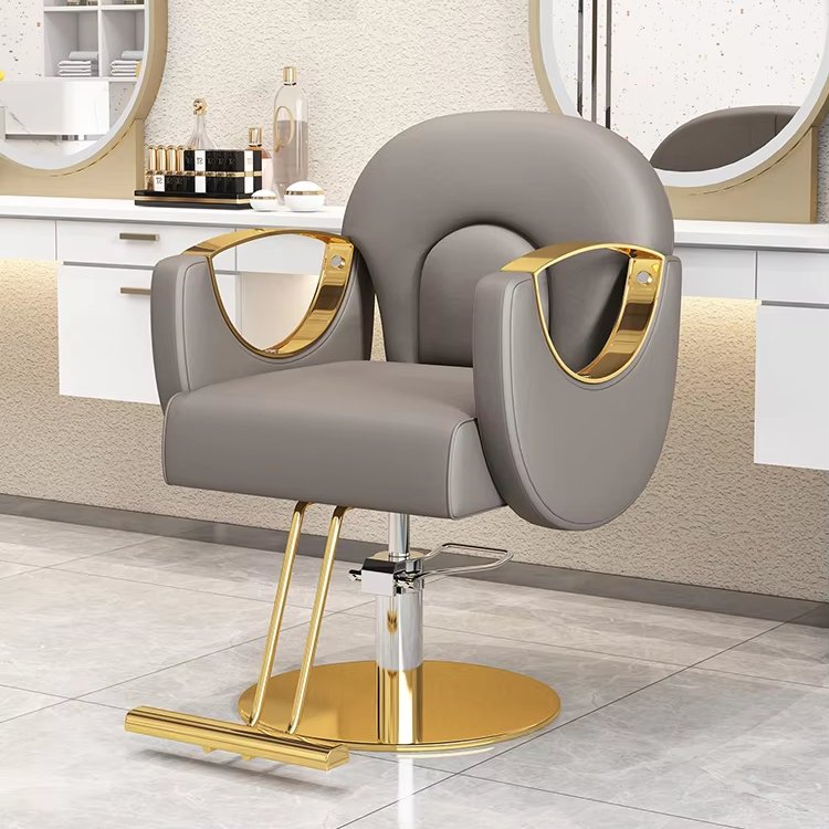Luxury Modern & Vintage Leather Hairdressing Chair for Barber Shop Salon Stool with Steel & Metal Lift Swivel Living Room Home